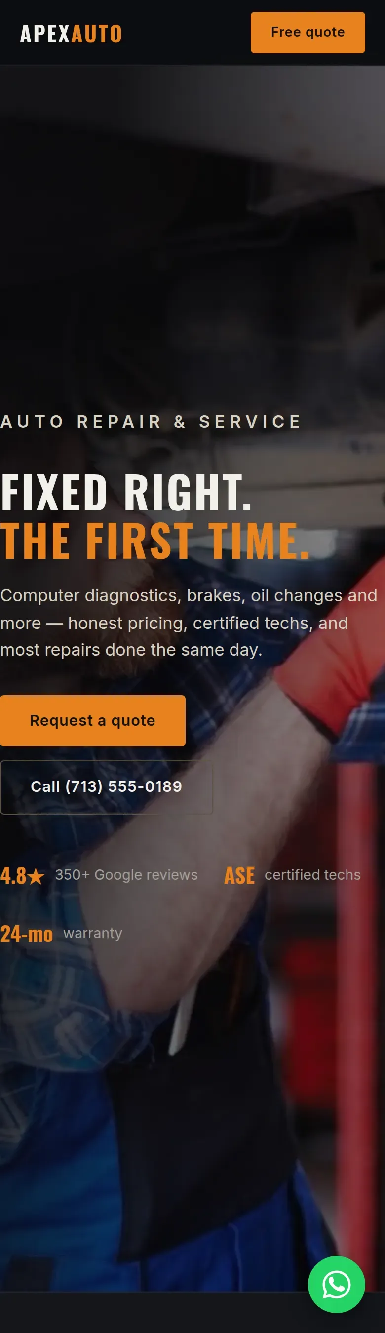 Auto repair website demo